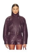 Retroféte Lykke Leather Jacket In Purple