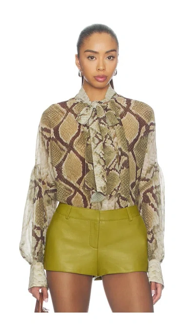 Retroféte Maika Chiffon Blouse In Snakeskin