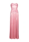 Retroféte Mallory Strapless Metallic Maxi Dress In Earl Rose