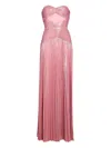 Retroféte Mallory Strapless Metallic Maxi Dress In Pink