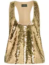 Retroféte Mandy Sequin Top In Gold In 金色