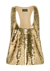 Retroféte Mandy Sequin Top In Gold In Gold
