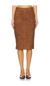 Retroféte Marcella Suede Skirt In Brown