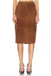 Retroféte Marcella Suede Skirt In Cinnamon