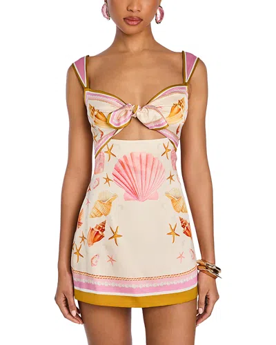 Retroféte Margarie Shell-print Silk Dress In Multi