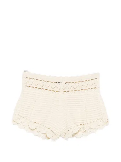 Retroféte Margo Crochet Shorts In Neutral