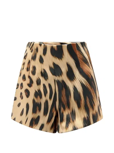 Retroféte Marie Animal-print Shorts In Brown