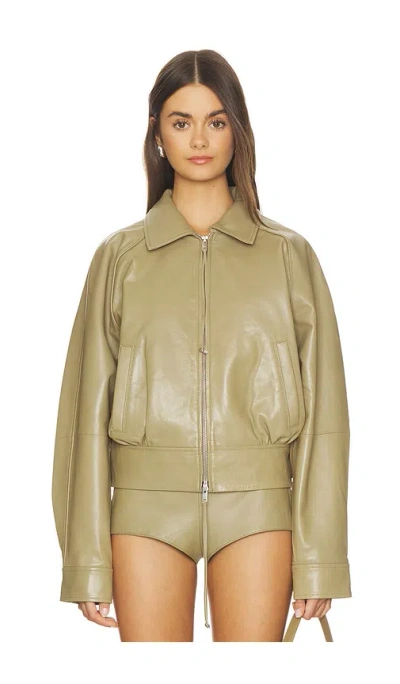 Retroféte Mariel Leather Jacket In Green