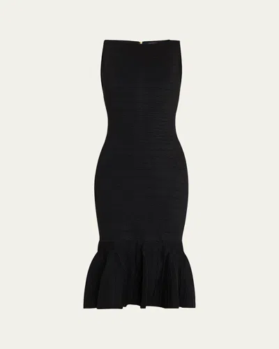Retroféte Marta Knit Midi Dress In Metallic Black