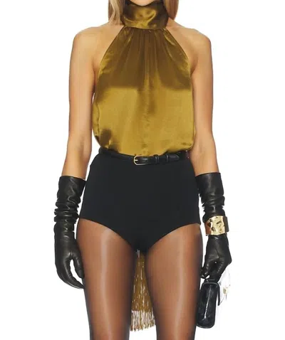 Retroféte Martina Top In Ochre In Multi