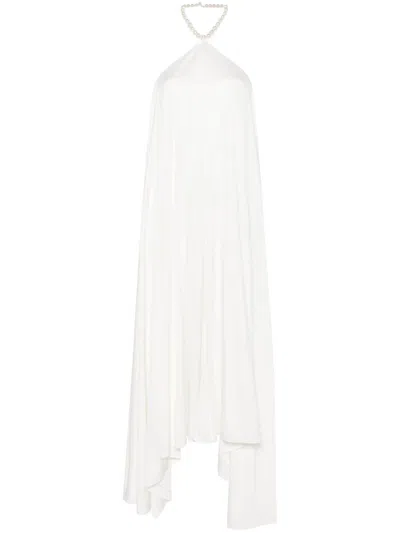 Retroféte Maryam Pearl-embellished Dres In White
