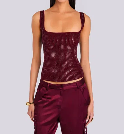 Retroféte Marzia Embellished Top In Port In Burgundy