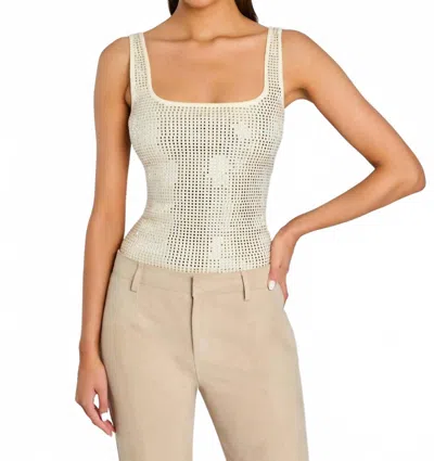Retroféte Marzia Embellished Top In Winter White/champagne In Multi