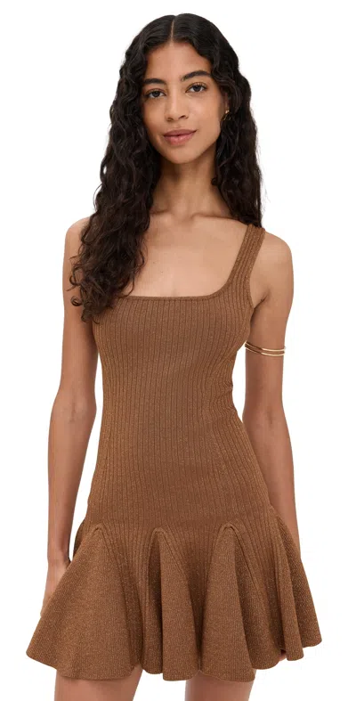 Retroféte Matson Knit Dress Metallic Hazelnut In Brown