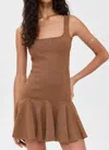 Retroféte Matson Knit Mini Dress In Metallic Hazelnut In Brown