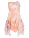 Retroféte Maura Floral-print Ruffled Mini Dress In Pink
