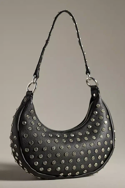 Retroféte Maybelle Rhinestone Studded Shoulder Bag In Black