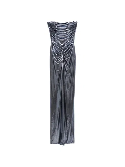 Retroféte Maytal Ruched Maxi Dress In Blue