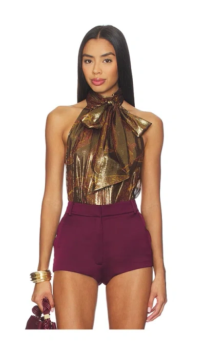 Retroféte Mazzie Top In Gold