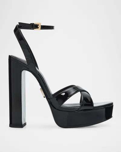 Retroféte Melodia 130mm Leather Platform Sandals In Black