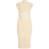 Retroféte Crochet-knit Midi Dress In Gold/cream