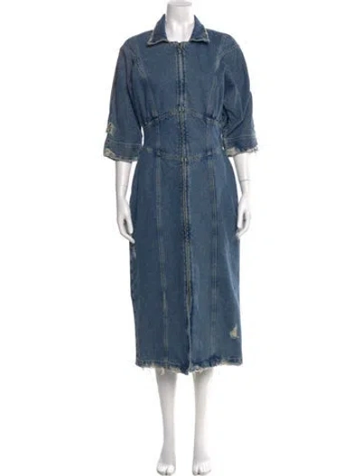 Pre-owned Retroféte Midi Length Dress In Blue