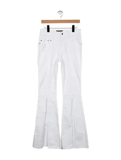 Pre-owned Retroféte Mid-rise Flared Jeans In White