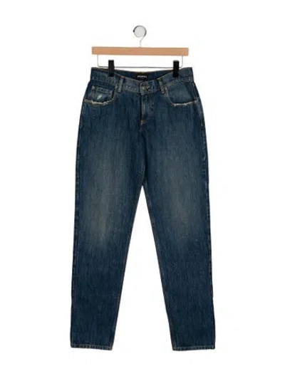 Pre-owned Retroféte Mid-rise Straight Leg Jeans In Blue