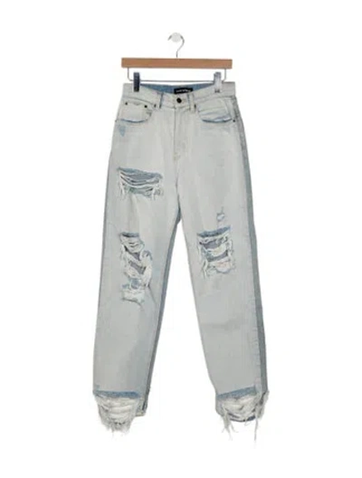Pre-owned Retroféte Mid-rise Straight Leg Jeans In Blue