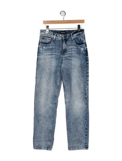 Pre-owned Retroféte Mid-rise Straight Leg Jeans In Blue