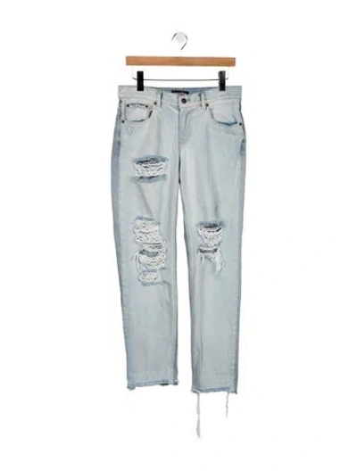 Pre-owned Retroféte Mid-rise Straight Leg Jeans In Blue