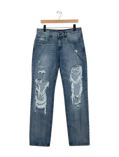 Pre-owned Retroféte Mid-rise Straight Leg Jeans In Blue