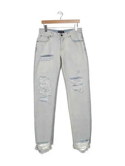 Pre-owned Retroféte Mid-rise Straight Leg Jeans In Blue