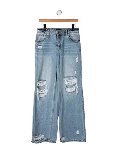 Pre-owned Retroféte Mid-rise Straight Leg Jeans In Blue