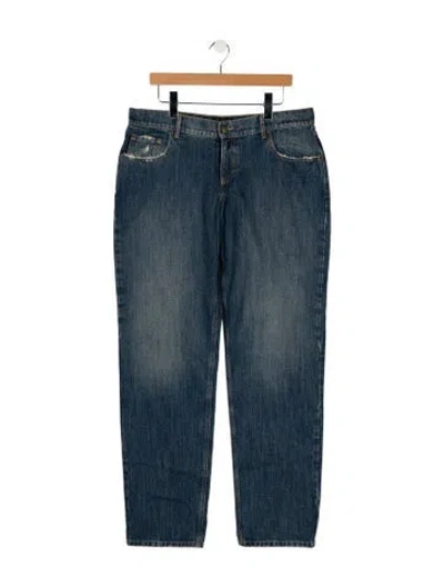 Pre-owned Retroféte Mid-rise Straight Leg Jeans In Blue