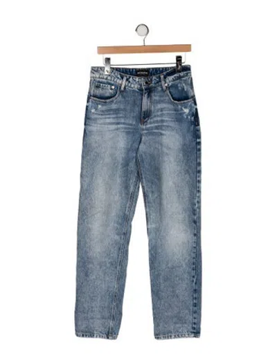 Pre-owned Retroféte Mid-rise Straight Leg Jeans In Blue