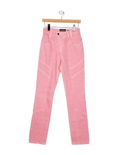 Pre-owned Retroféte Mid-rise Straight Leg Jeans In Pink