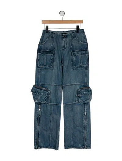 Pre-owned Retroféte Mid-rise Wide Leg Jeans In Blue