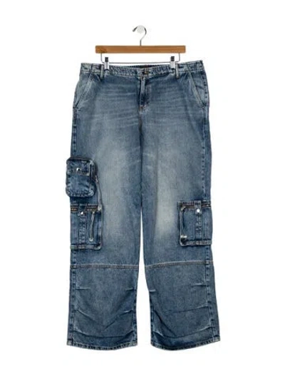 Pre-owned Retroféte Mid-rise Wide Leg Jeans In Blue