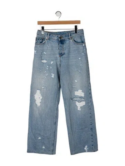 Pre-owned Retroféte Mid-rise Wide Leg Jeans In Blue