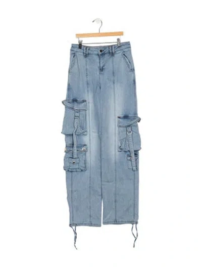 Pre-owned Retroféte Mid-rise Wide Leg Jeans In Blue