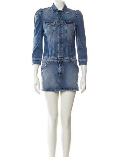 Pre-owned Retroféte Mini Dress In Blue