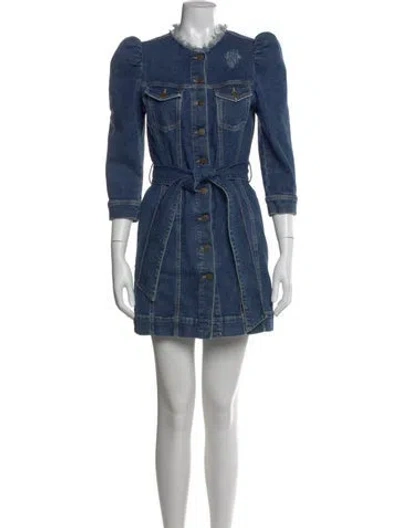 Pre-owned Retroféte Mini Dress In Blue