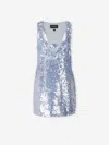 Retroféte Joanne Sequin-embellished Dress In Blue