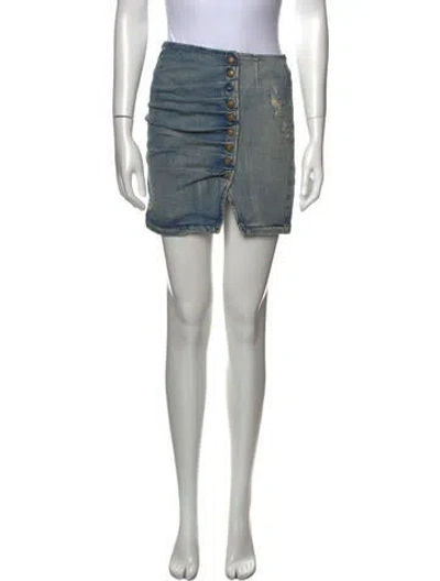 Pre-owned Retroféte Mini Skirt In Blue