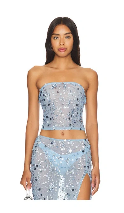 Retroféte Mirage Top In Dusk Blue