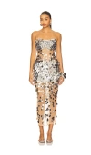 Retroféte Mischa Sequin-embellished Sleeveless Midi Dress In Metallic