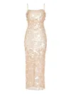 Retroféte Mischa Sequin-embellished Sleeveless Midi Dress In 中性色