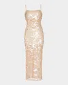 Retroféte Mischa Sequin-embellished Sleeveless Midi Dress In Nudechampagne