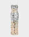 Retroféte Mischa Sequin-embellished Sleeveless Midi Dress In Silvernude